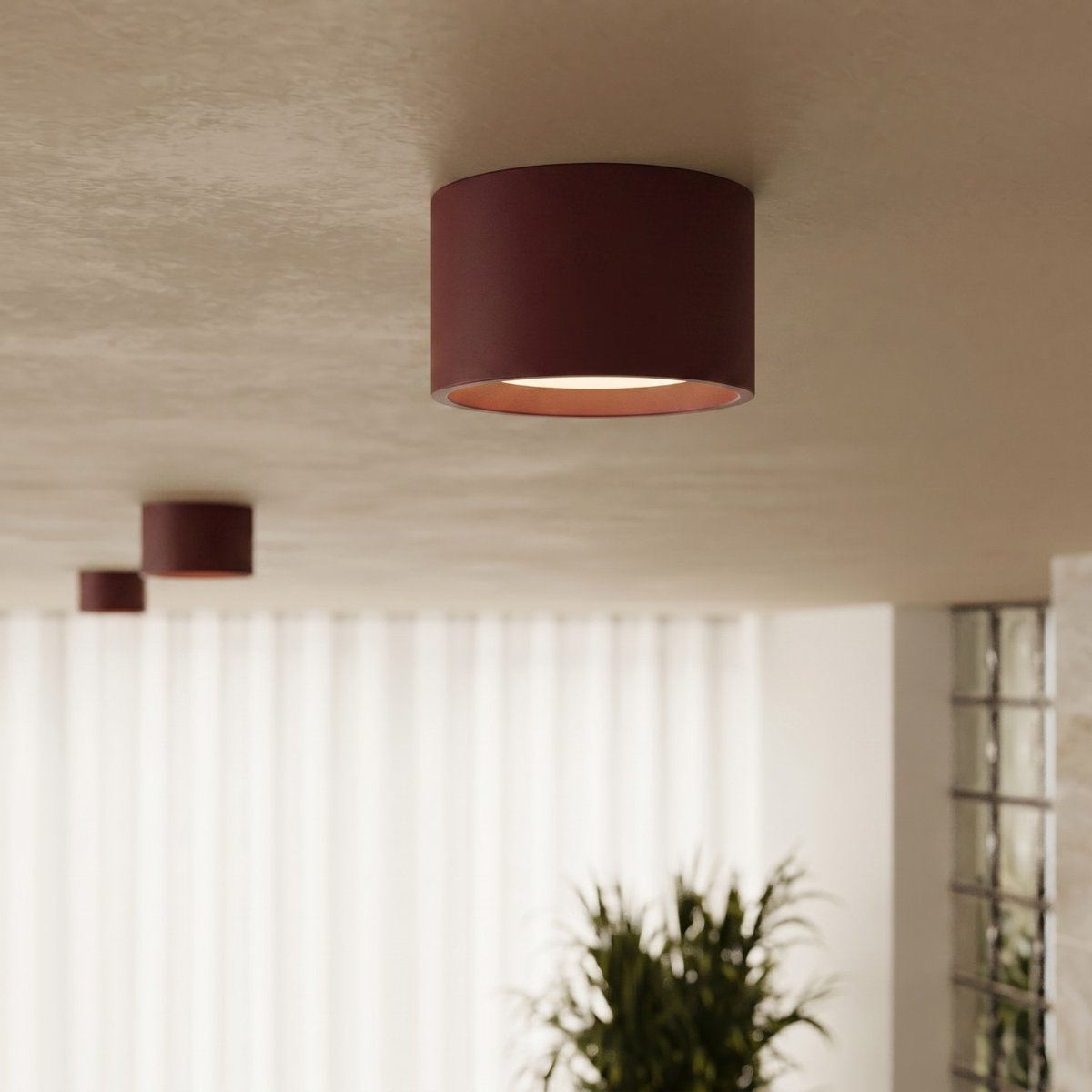 Plafonnier Aluminium Bordeaux Gx53 2 MODO bordeaux, EDEN