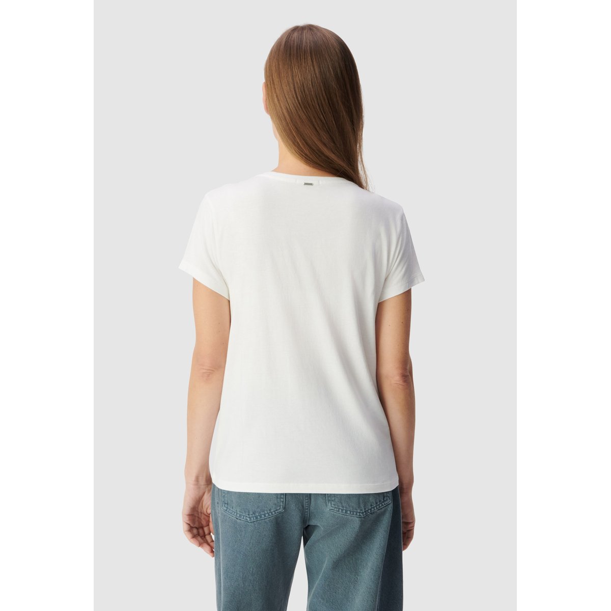 Tee-shirt encolure V message brodé off-white, IKKS