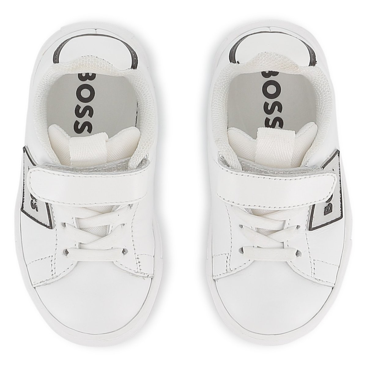 Sneakers in pelle bovina blanc, BOSS KIDSWEAR