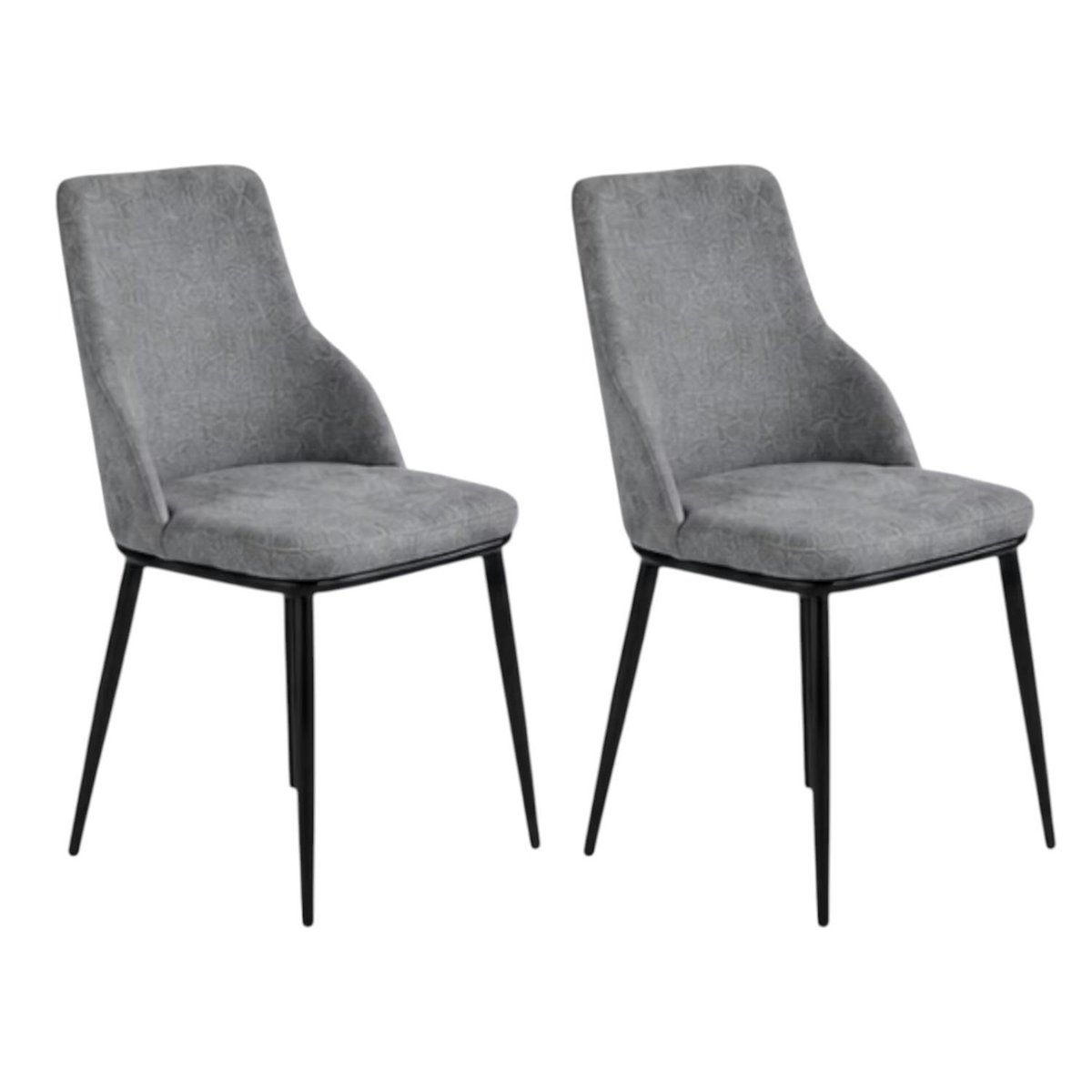 Chaise en tissu, pieds métal (lot de 2) AUREN gris, PIER IMPORT