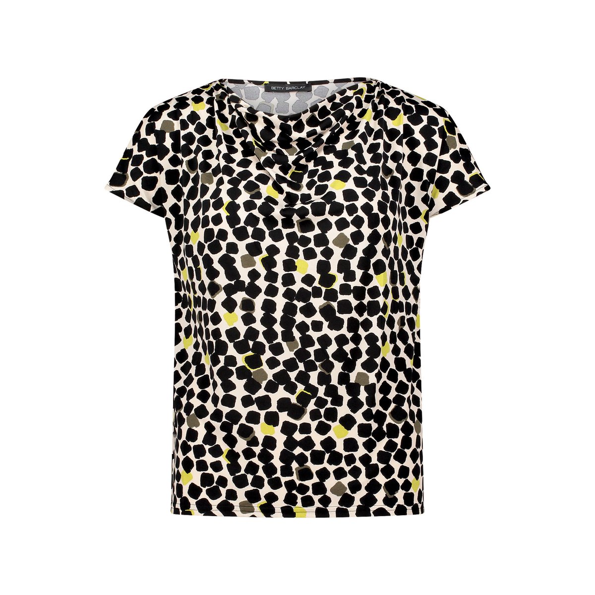 Haut imprimé à encolure bénitier beige/noir, BETTY BARCLAY