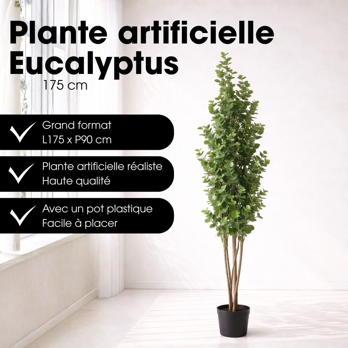 Plante artificielle EUCALYPTUSBOOM vert, MICA DECORATIONS