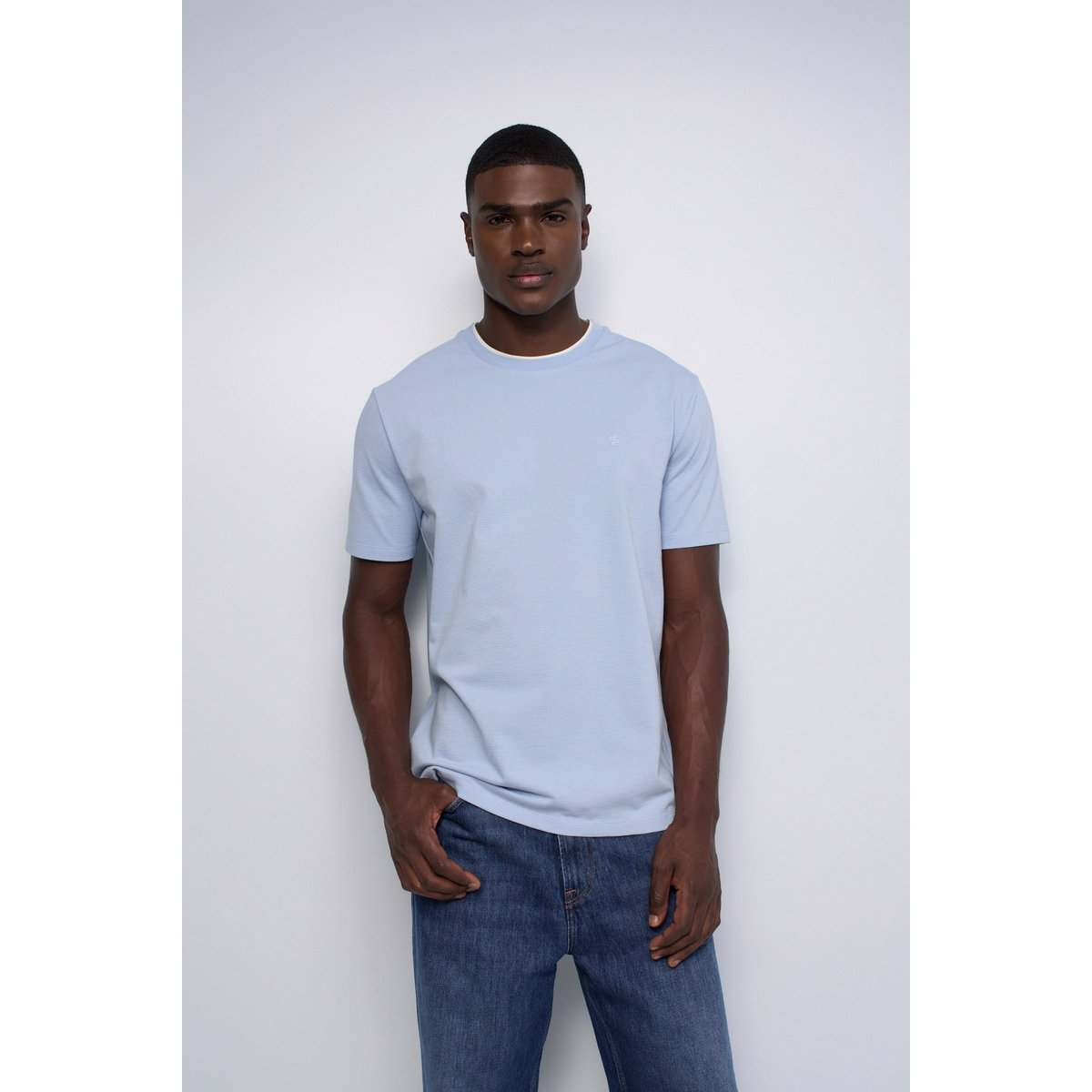 T-SHIRT TEXTURÉ bleu, SALSA JEANS