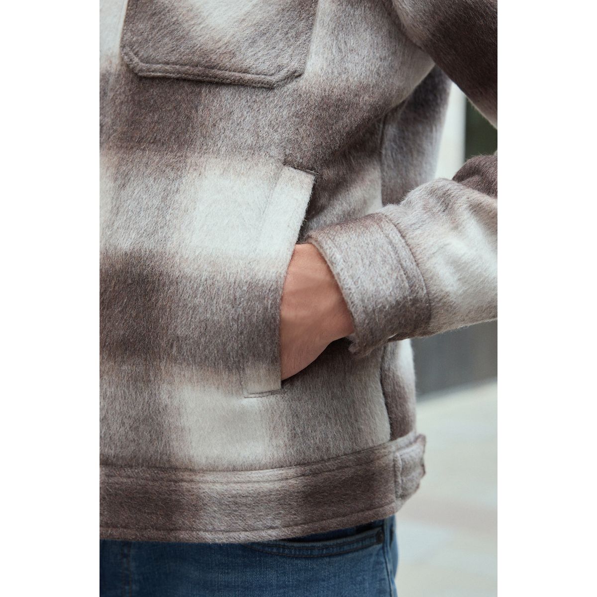 Veste aux carreaux camionneur naturel, NEXT