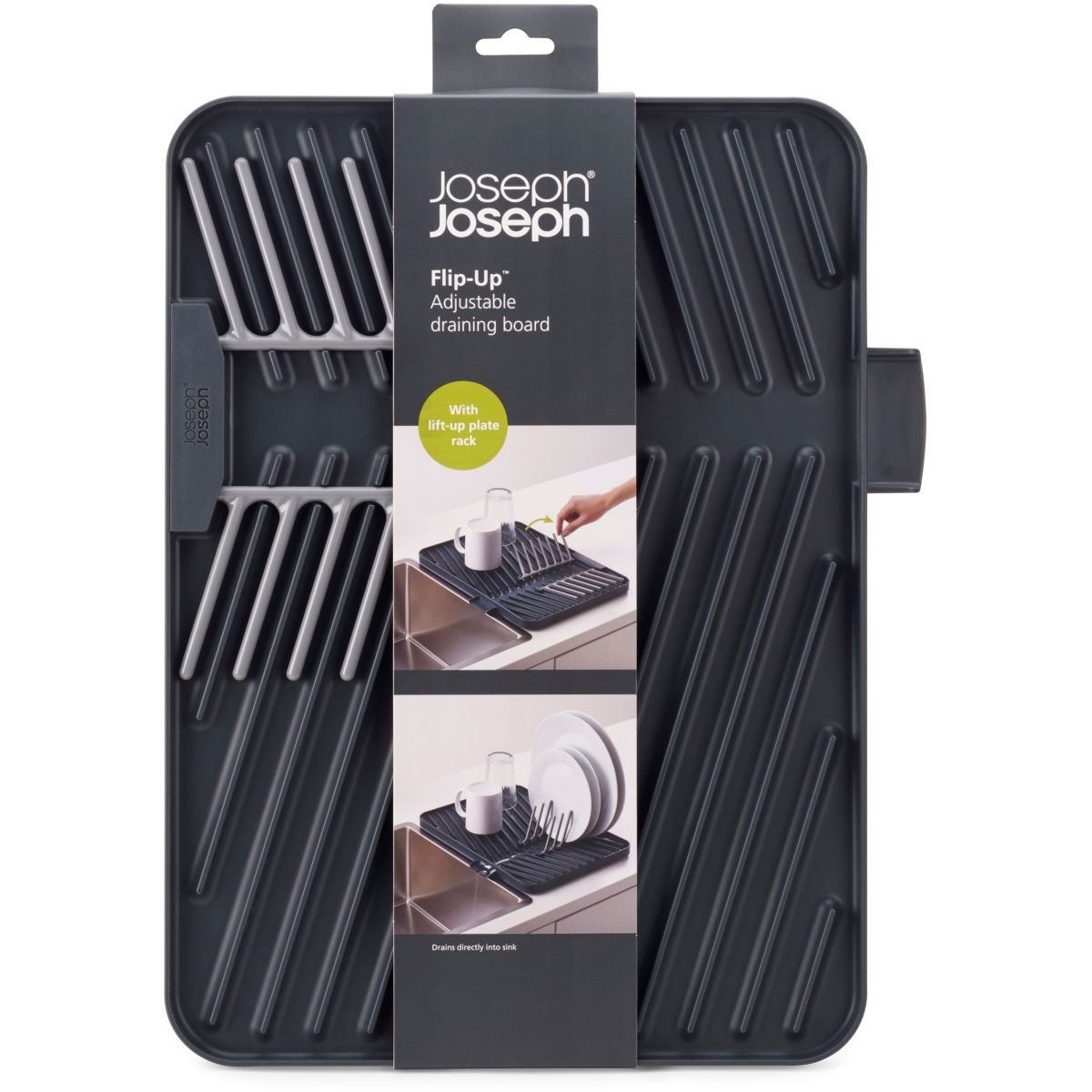Egouttoir PLANCHE D'EGOUTTAGE FLIP UP AJUSTABLE gris, JOSEPH JOSEPH