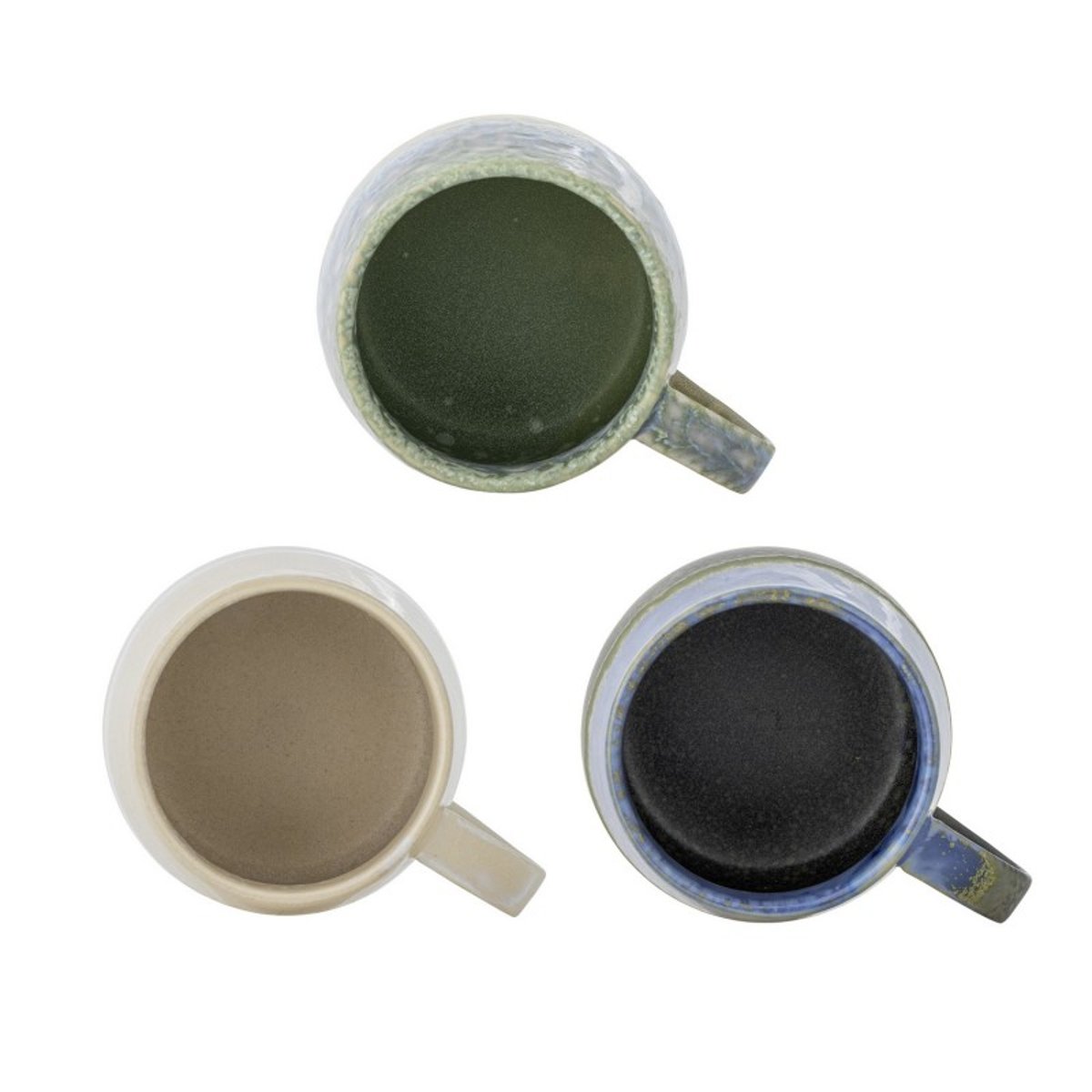 Mug artisanal grès émaillé  Cloe set de 3 multicolore, BLOOMINGVILLE