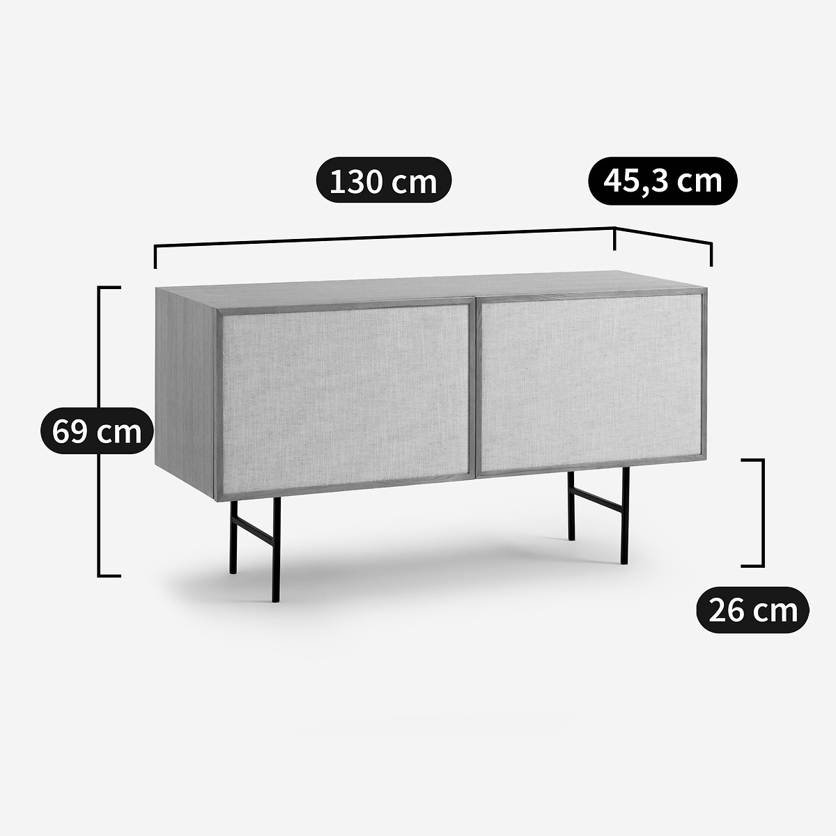 Buffet enfilade, plaqué chêne, Pletenice chêne naturel, AM.PM