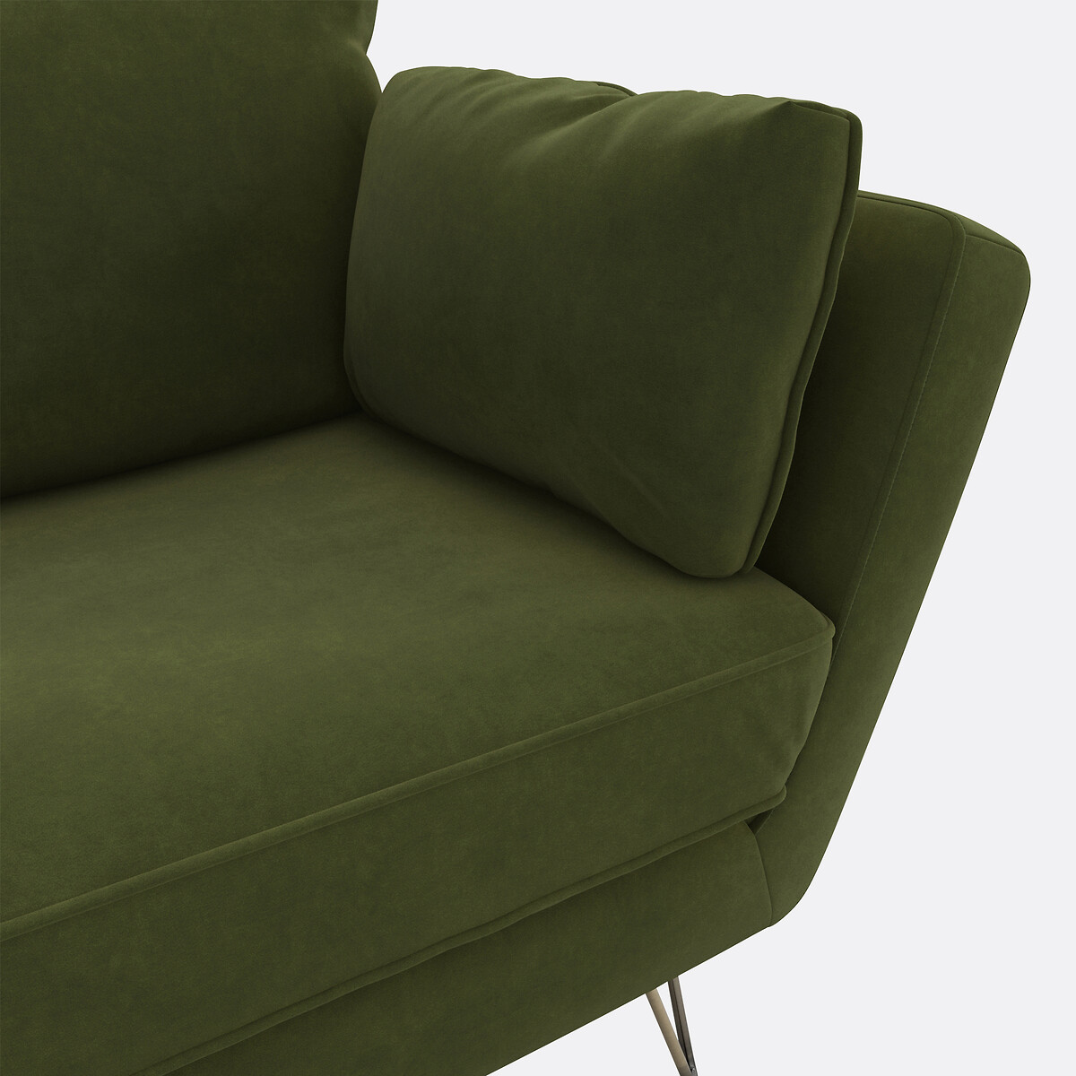 Fauteuil XL in fluweel Topim olijf, LA REDOUTE INTERIEURS