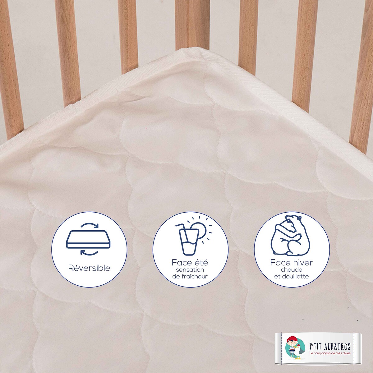 Matelas bébé Prem’s blanc, P'TIT ALBATROS