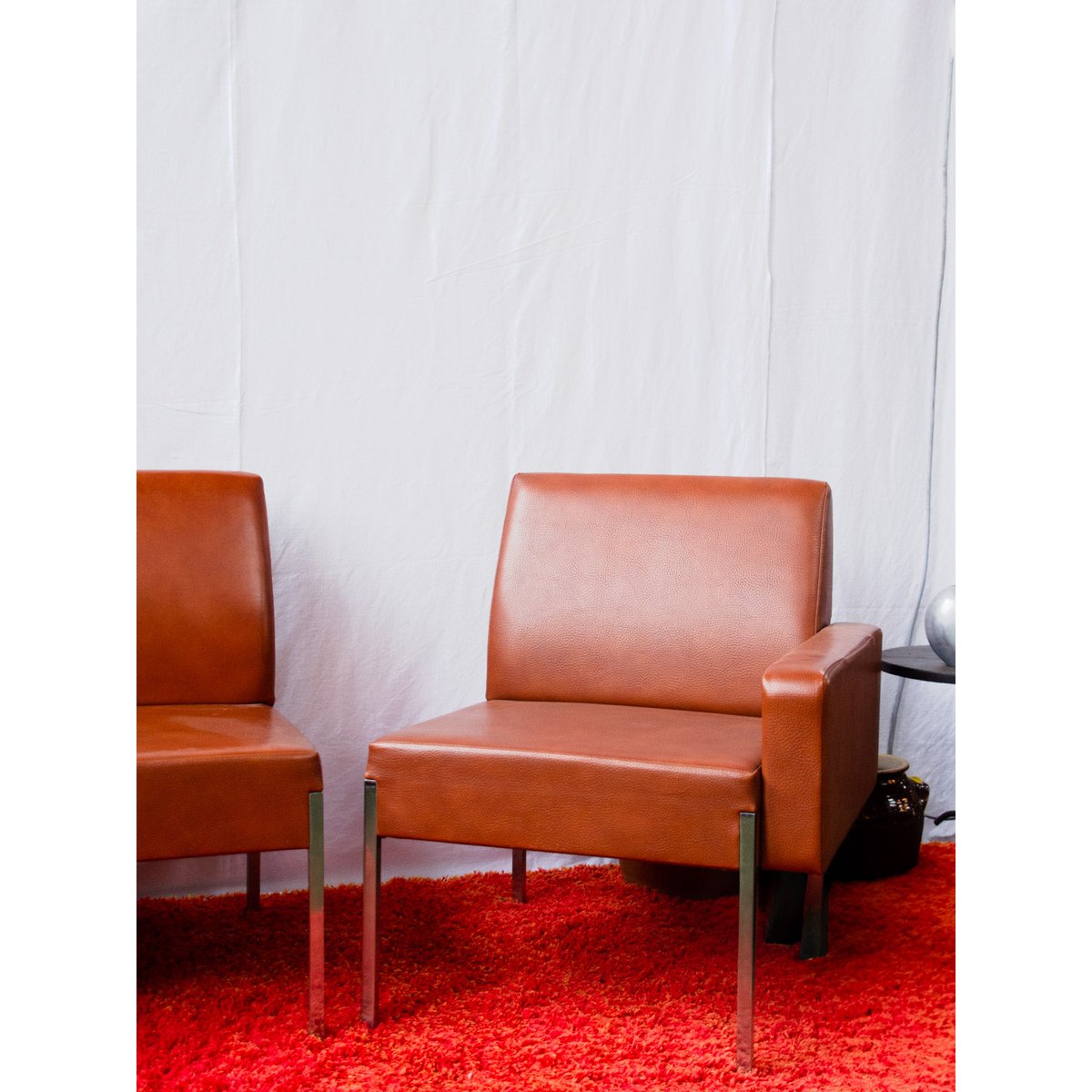 Banquette en skaï marron Clara N°156 - Bon état marron, DEBONGOUT