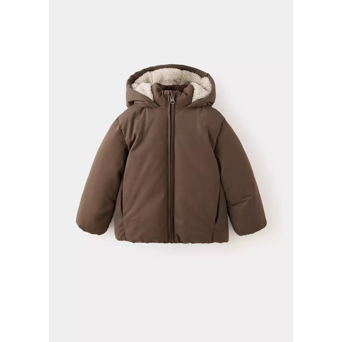Anorak matelassé moutonné marron, MANGO BABY