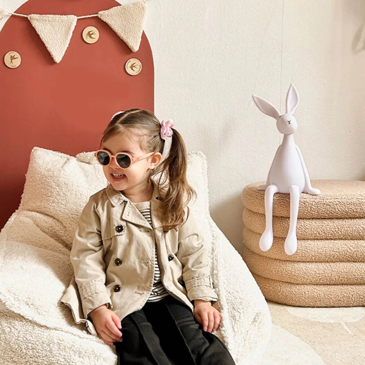 Pouf de rangement TED sable, PETITE AMELIE