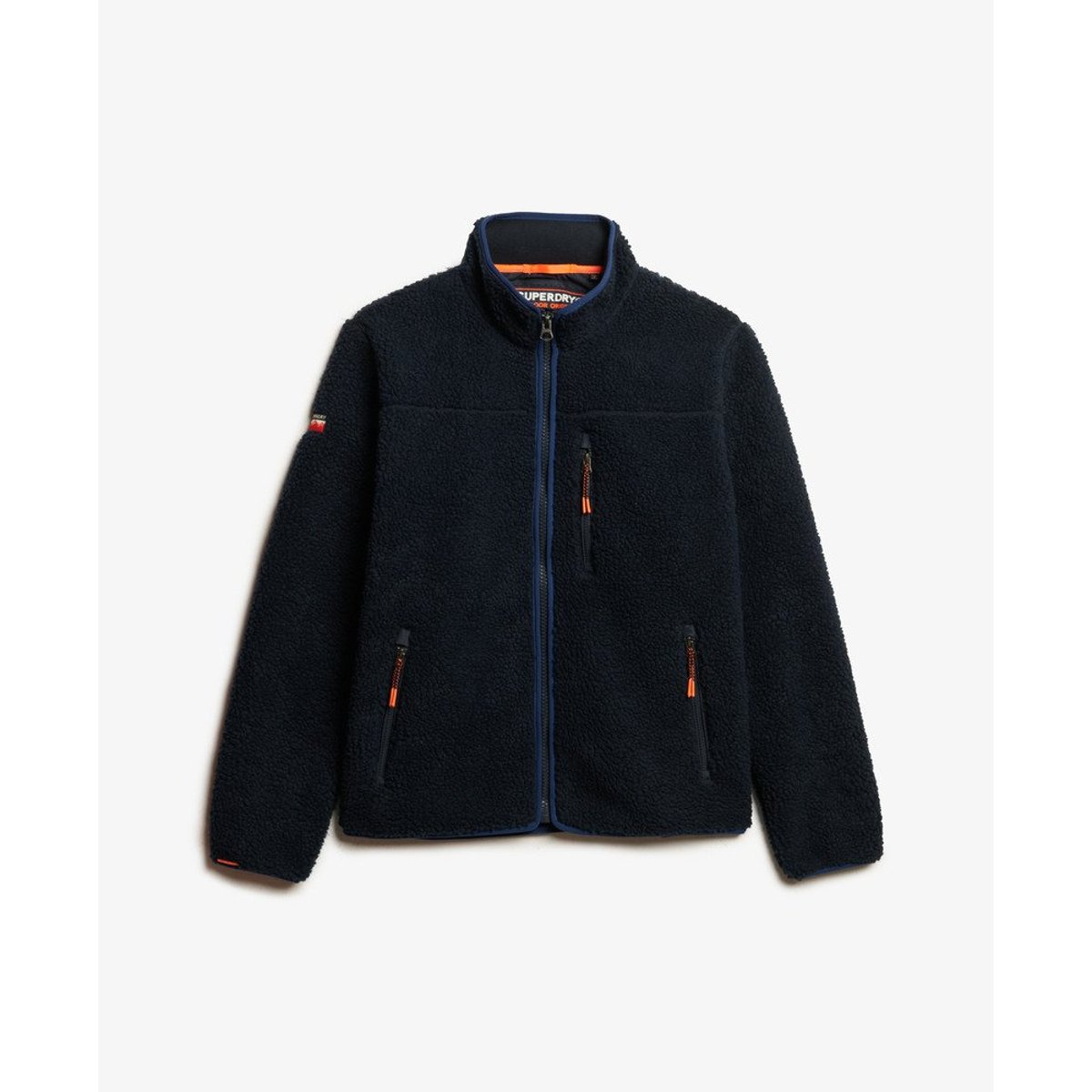 Polaire sherpa zippée bleu marine éclipse, SUPERDRY