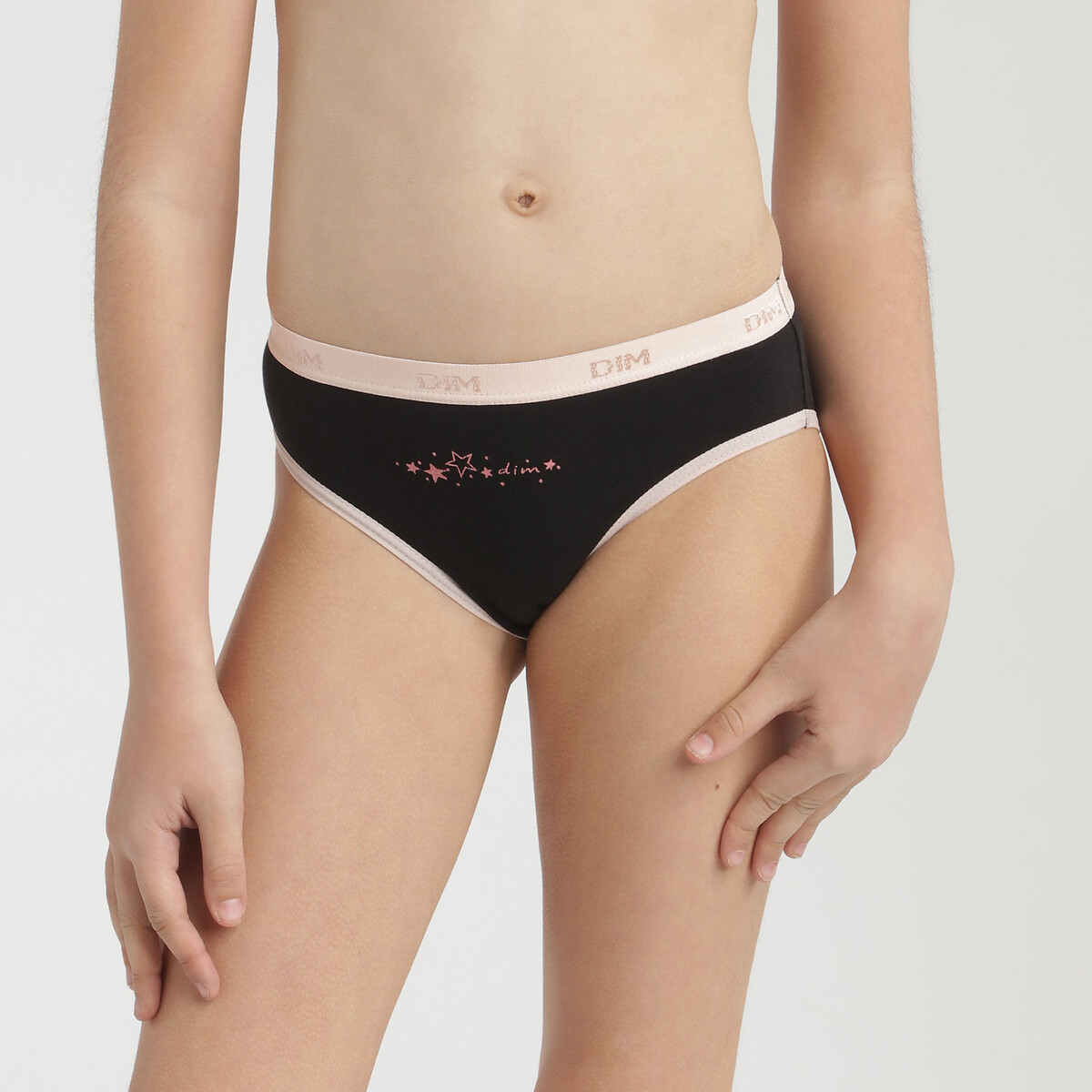Lote de 3 braguitas rosa + negro + blanco, DIM