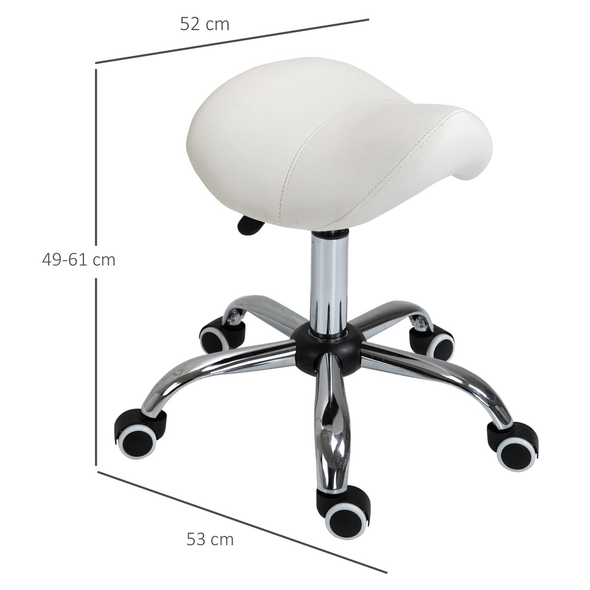 Tabouret de salon Métal Blanc blanc, HOMCOM