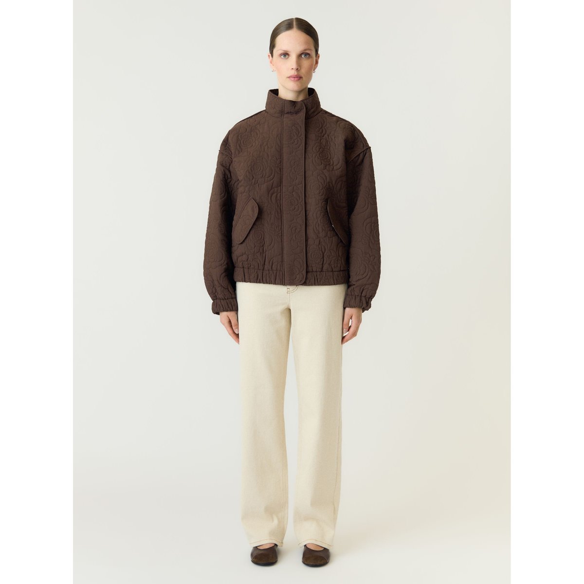 Veste Matelassée chocolate brown, YAS