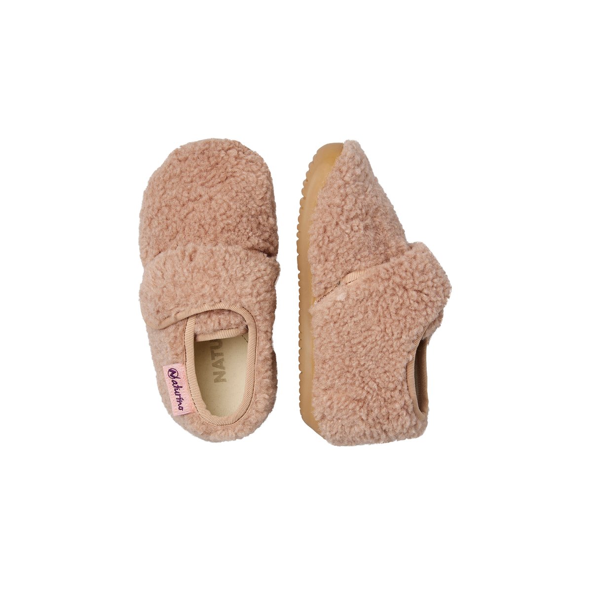 Pantoufles en laine HOME rose-, NATURINO
