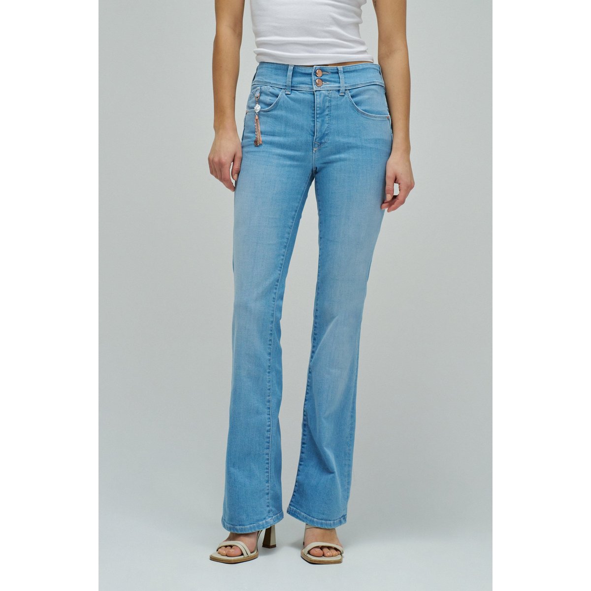 JEAN SECRET PUSH IN STRAIGHT bleu turquoise, SALSA JEANS