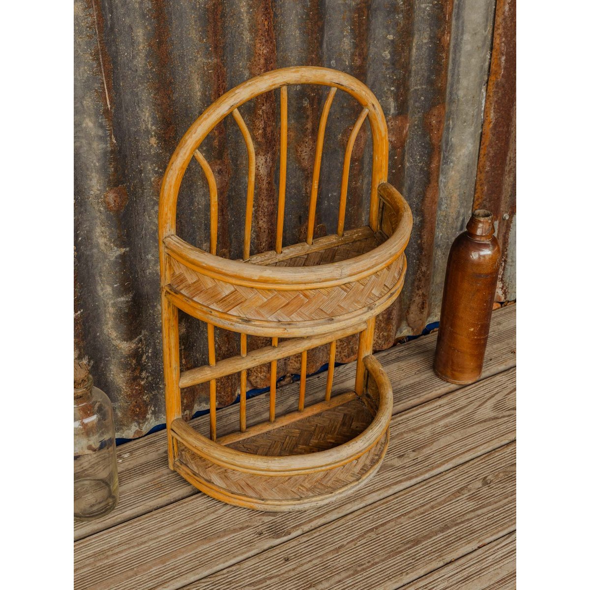 Étagère en rotin Gaëlle N°1601 - Bon état bois clair, DEBONGOUT