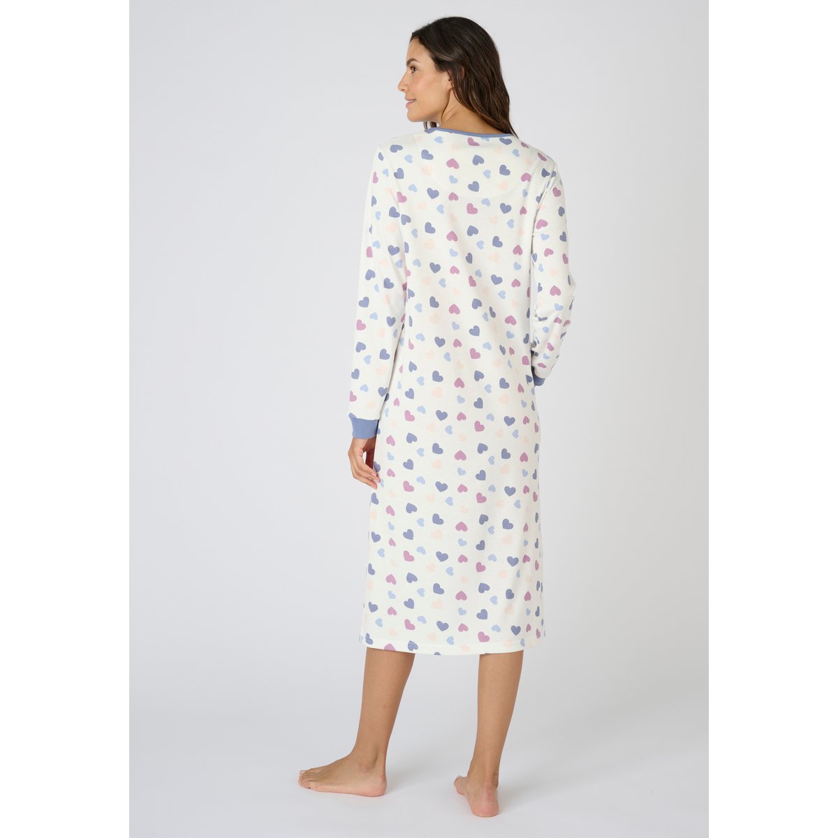Chemise de nuit en maille Thermolactyl bleu imp., DAMART