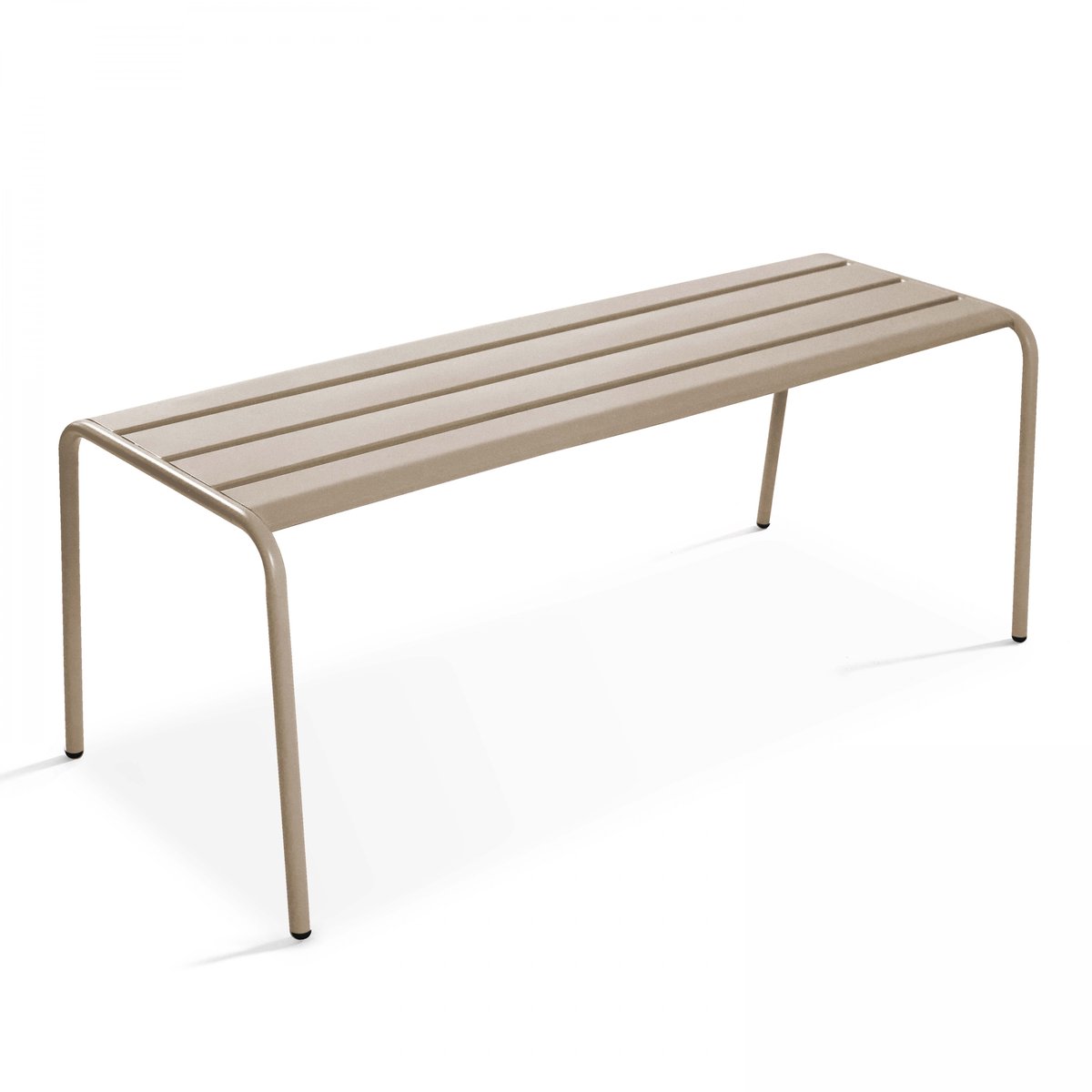Banquette de jardin en acier thermolaqué, PALAVAS taupe, OVIALA