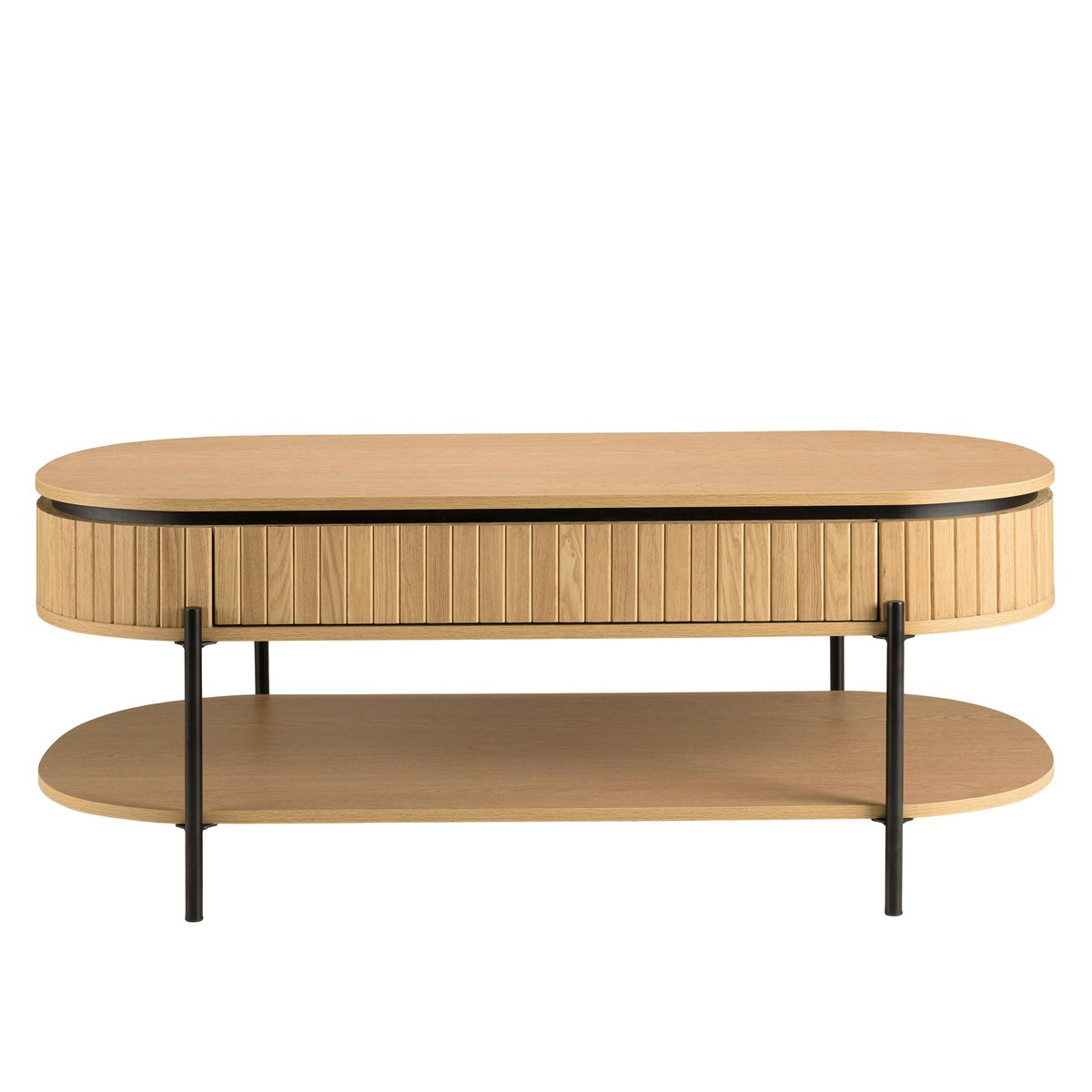 Table basse pin 2 plateaux bords arrondis ALMEIRA bois naturel, PIER IMPORT