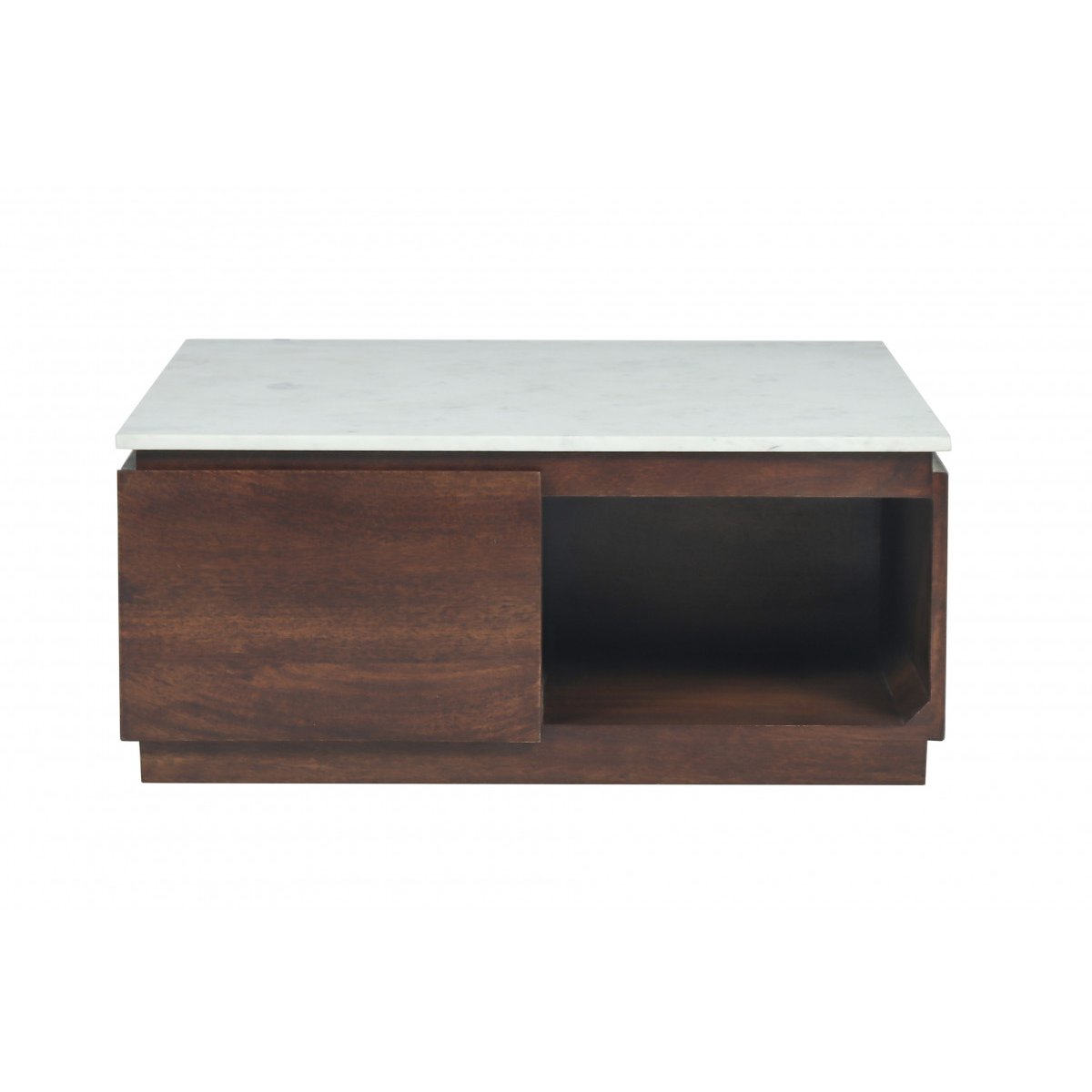 Table basse carrée en bois massif, BARBARA marron foncé, BOBOCHIC