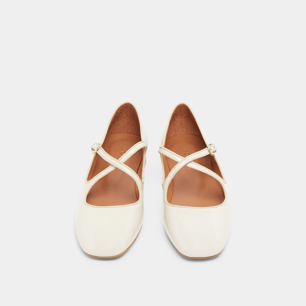 Ballerines cuir verni Ducky, fabriquées en Europe ecru, JONAK