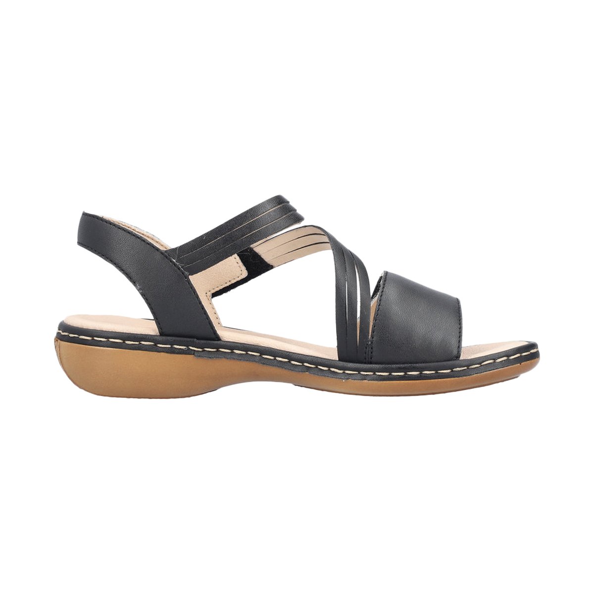 Sandales Cuir Lugano noir, RIEKER