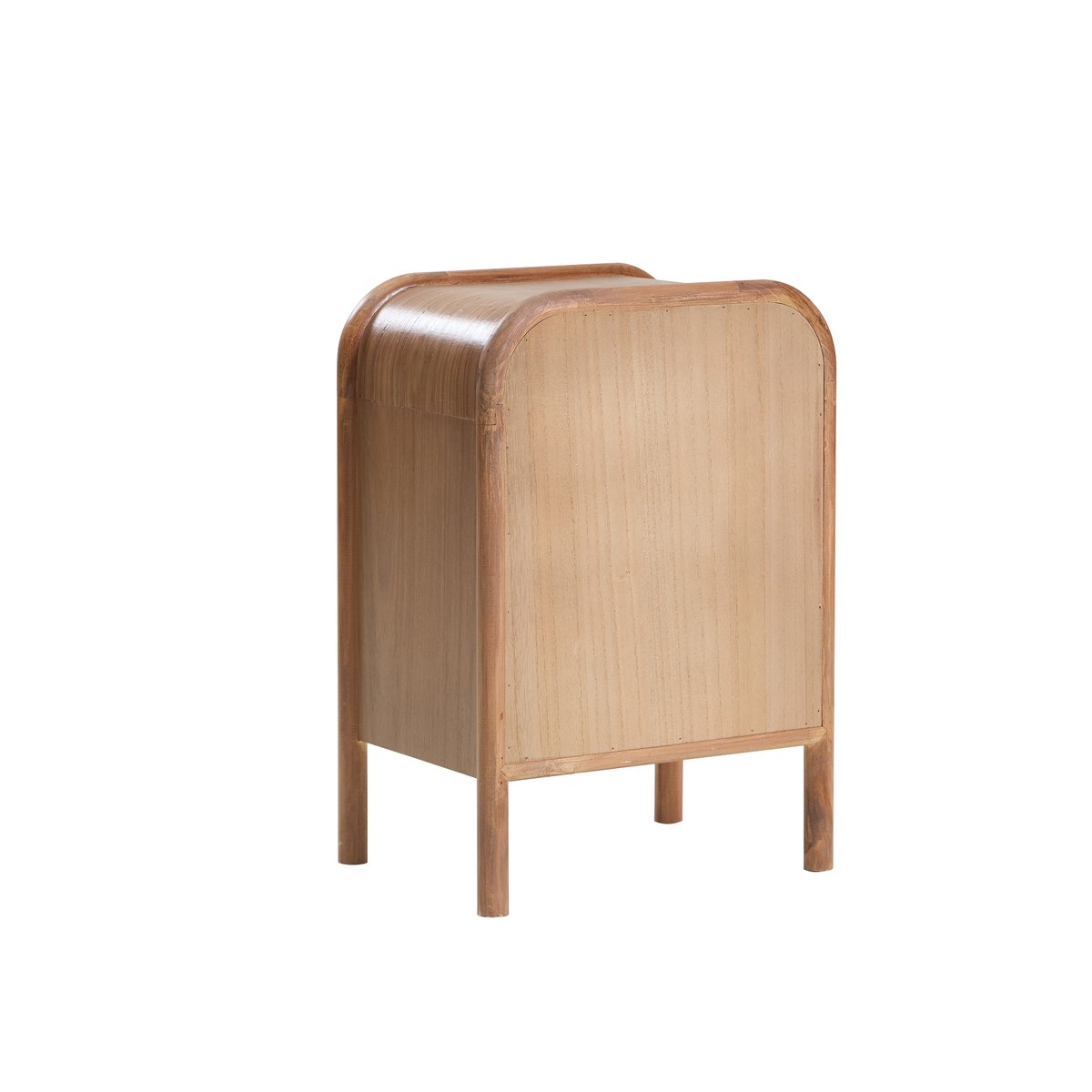 Table de chevet 3 tiroirs en rotin et bois de noyer, LIEPAJA noyer, NORDLYS