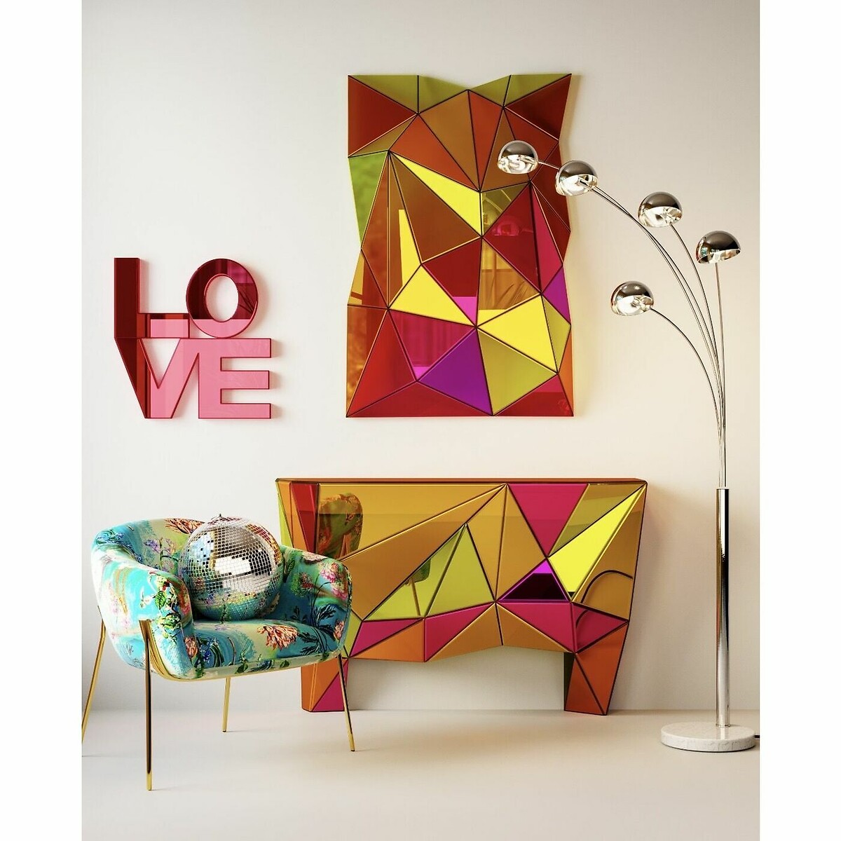 Wall Mirror Prisma Colore 80x120cm mirror, KARE DESIGN