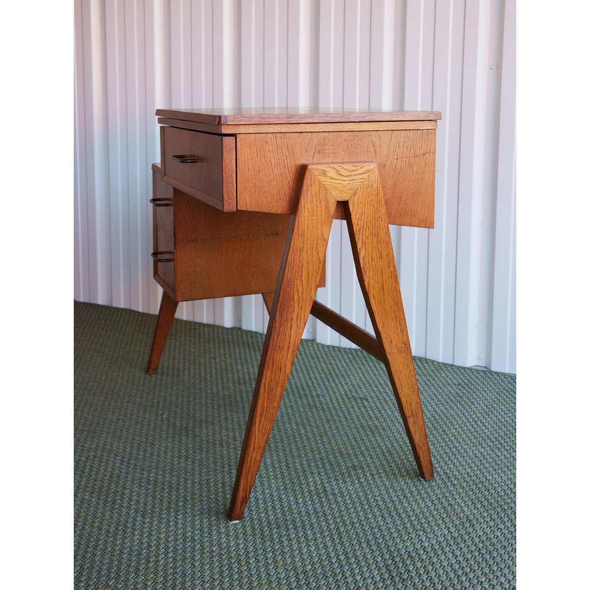 Bureau scandinave en bois Yvan N°571 - Bon état bois clair, DEBONGOUT