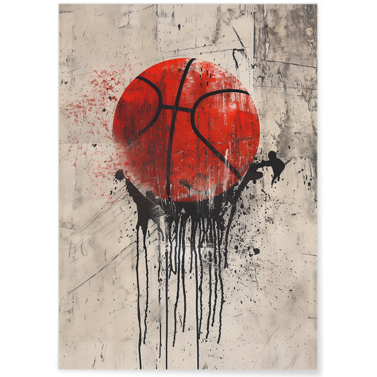Affiche Basketball - Street Art Moderne blanc, L'AFFICHERIE