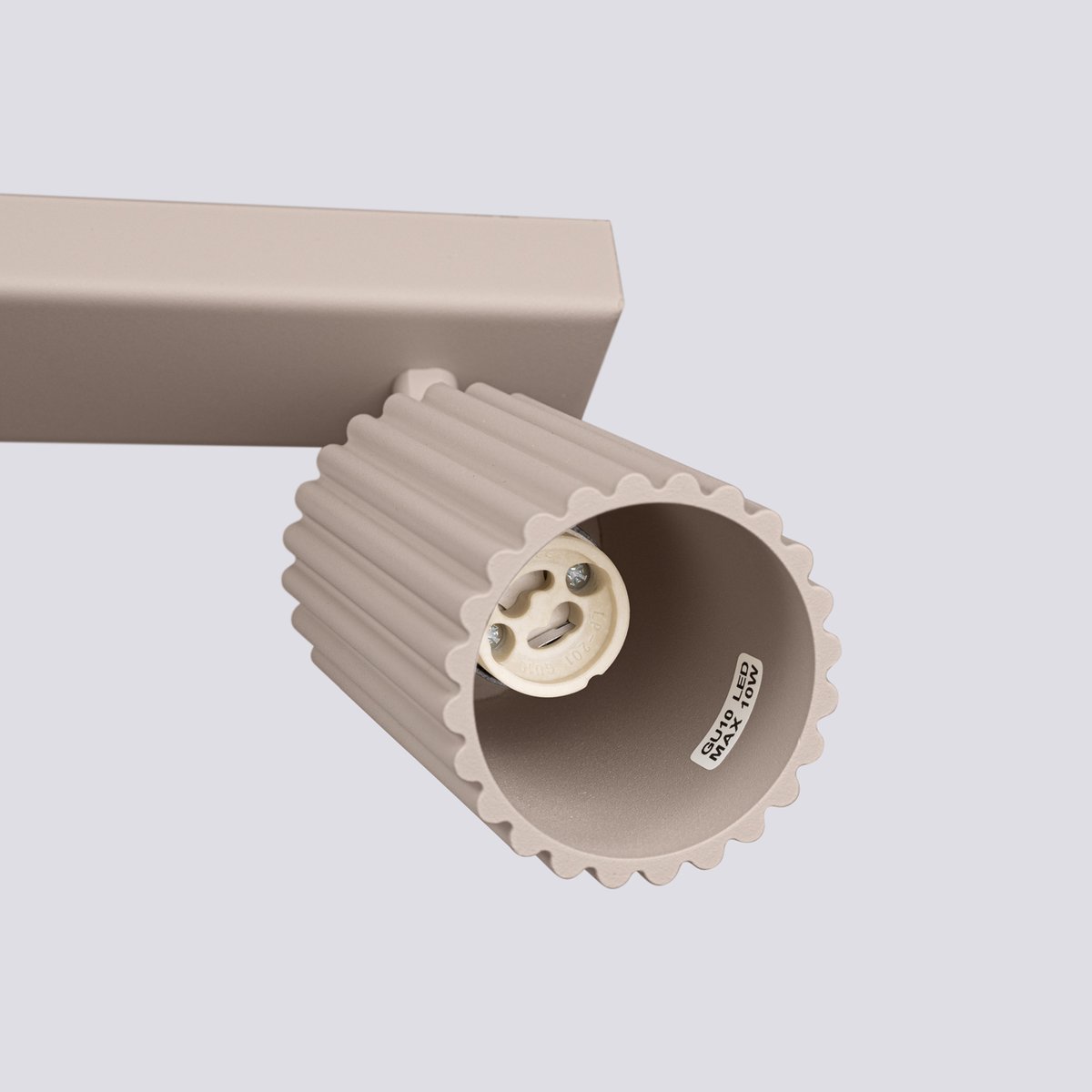 Plafonnier Aluminium Taupe GU10 2 Karbon marron, EDEN