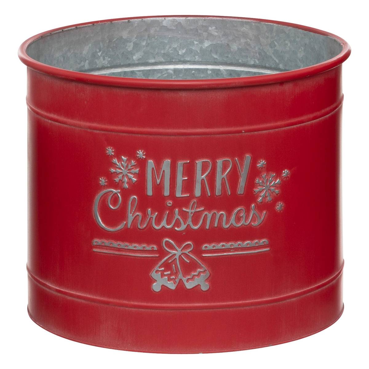 Cache pot traditionnel en métal x3 rouge, ATMOSPHERA