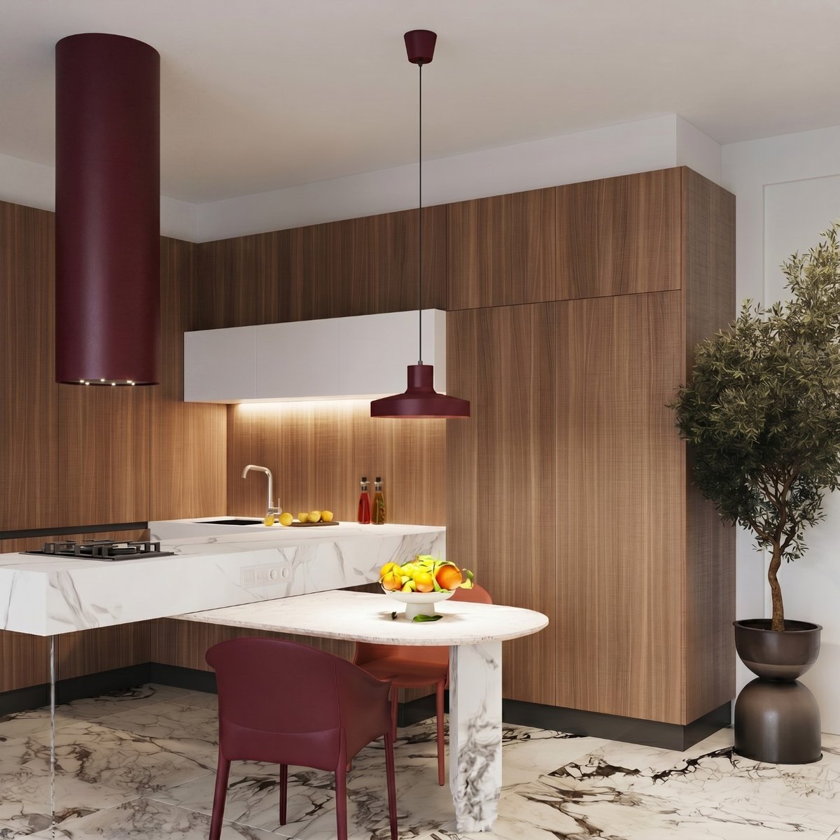 Suspension Acier Bordeaux E27 1 BILO bordeaux, EDEN
