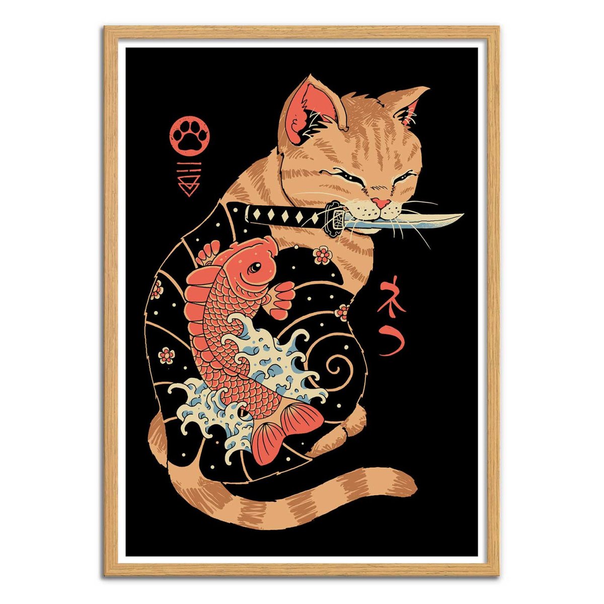 Affiche d'art - Carp Tattooed cat - Vincent Trinidad affiche d'art, WALL EDITIONS