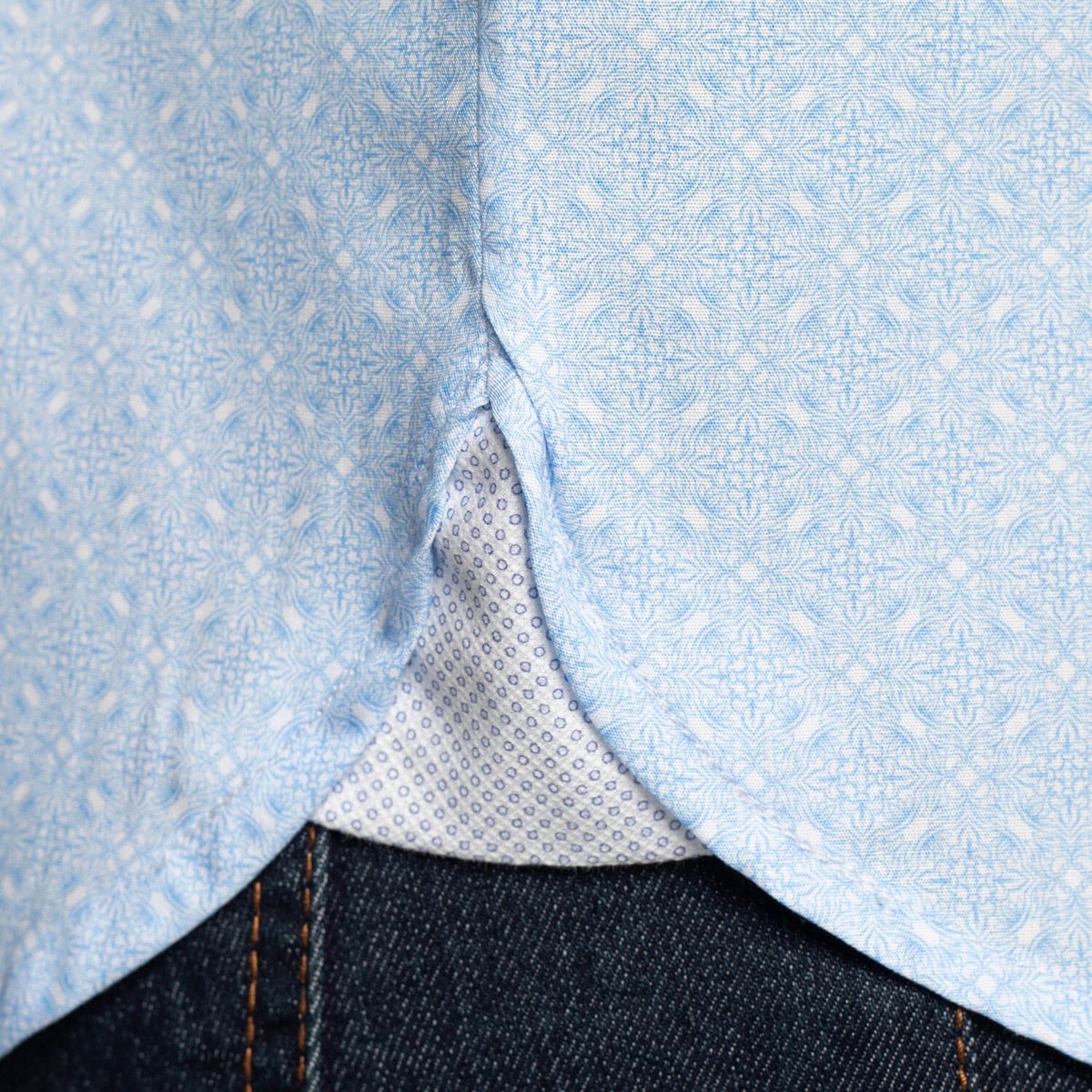 Chemise manches courtes poche imprimée ciel, SHILTON