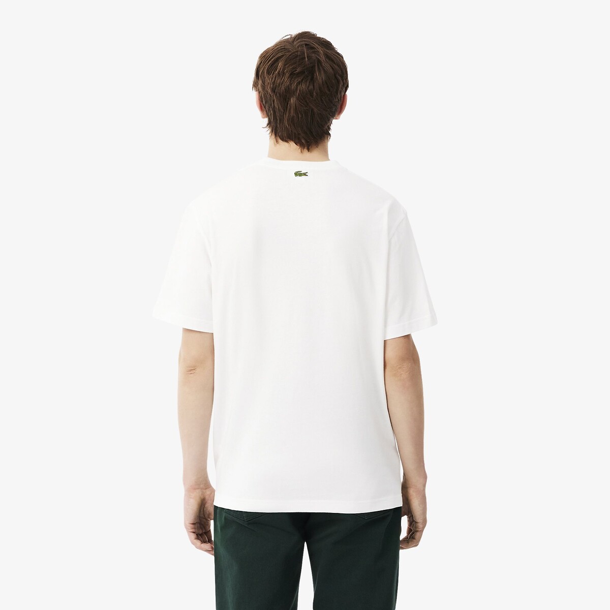 T-shirt em jersey estampada branco, LACOSTE