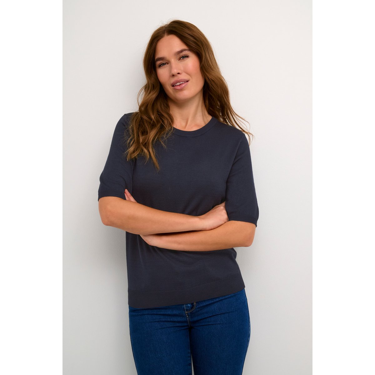 Pullover tricoté bleu midnight marine, KAFFE
