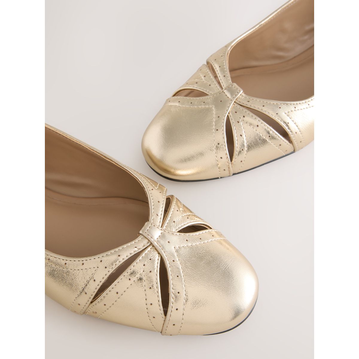 Ballerines forever comfort® en cuir doré, NEXT