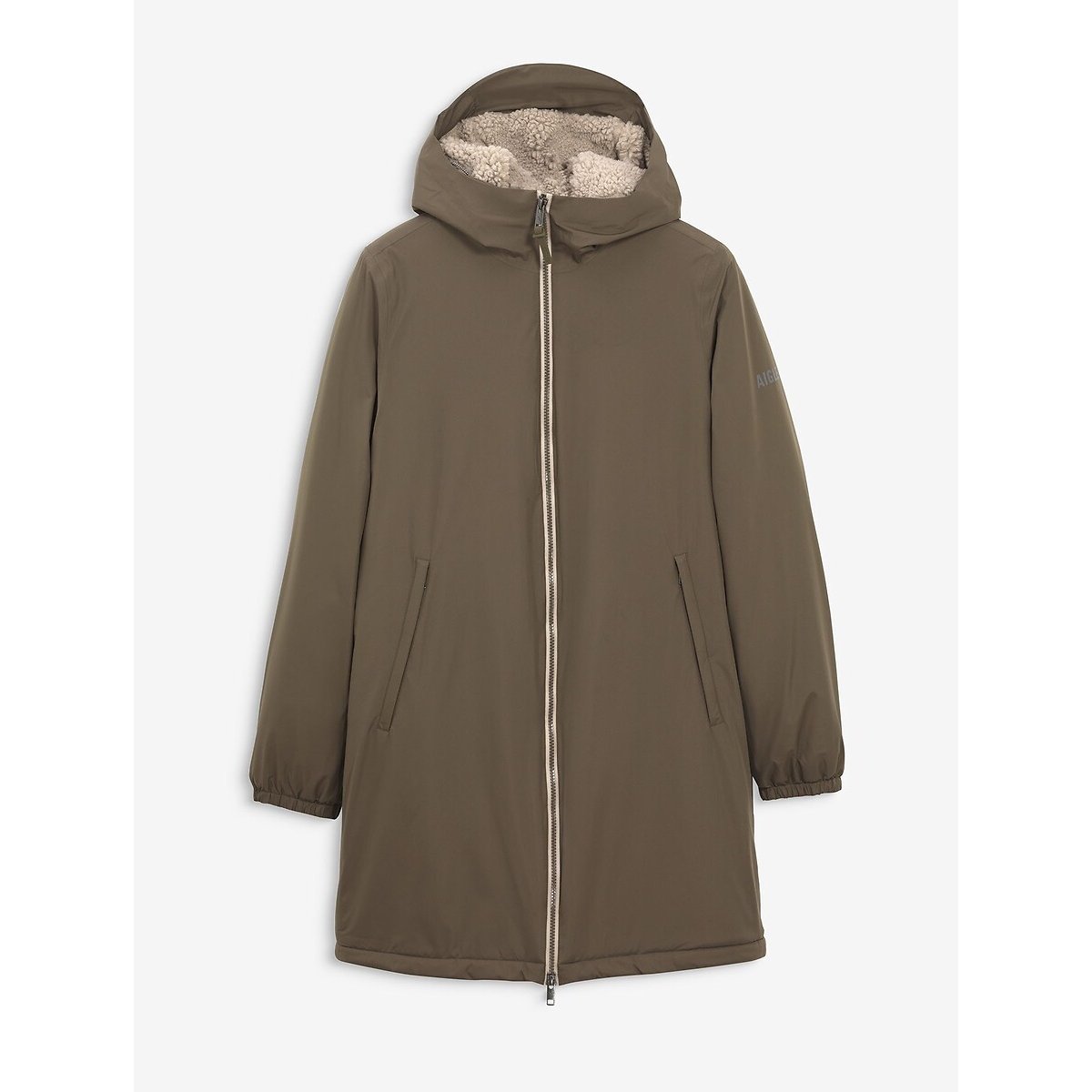 Parka Rainpack 90+ matelassé, doublé sherpa MTD REPREVE beige foncé, AIGLE