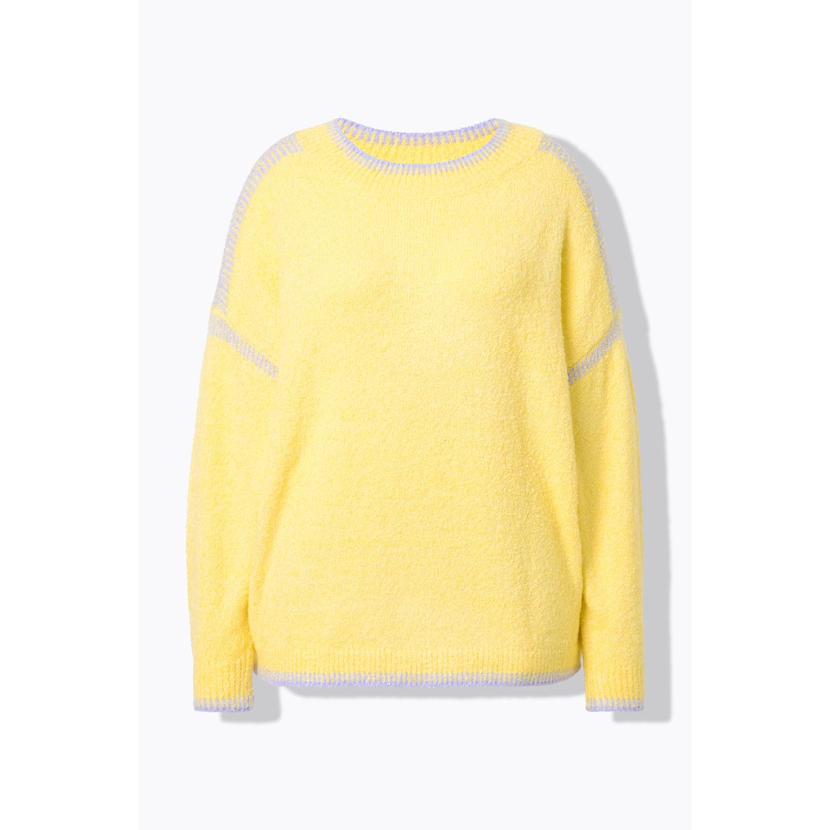 Pull oversize, coutures fantaisie jaune tendre, STUDIO UNTOLD