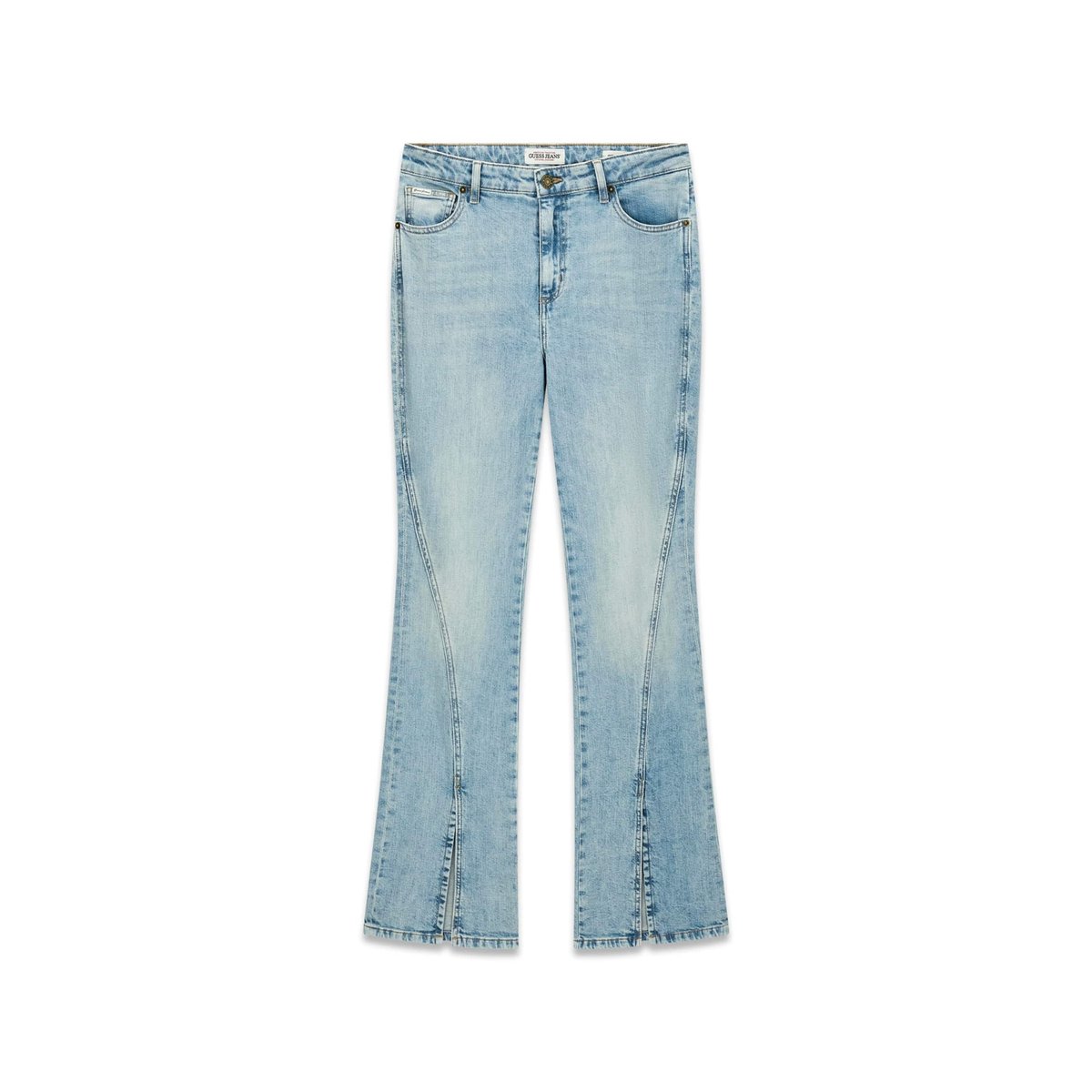 Jean Bootcut Taille Haute Avec Fente Sur Le Devant G09 bleu ciel, GUESS JEANS