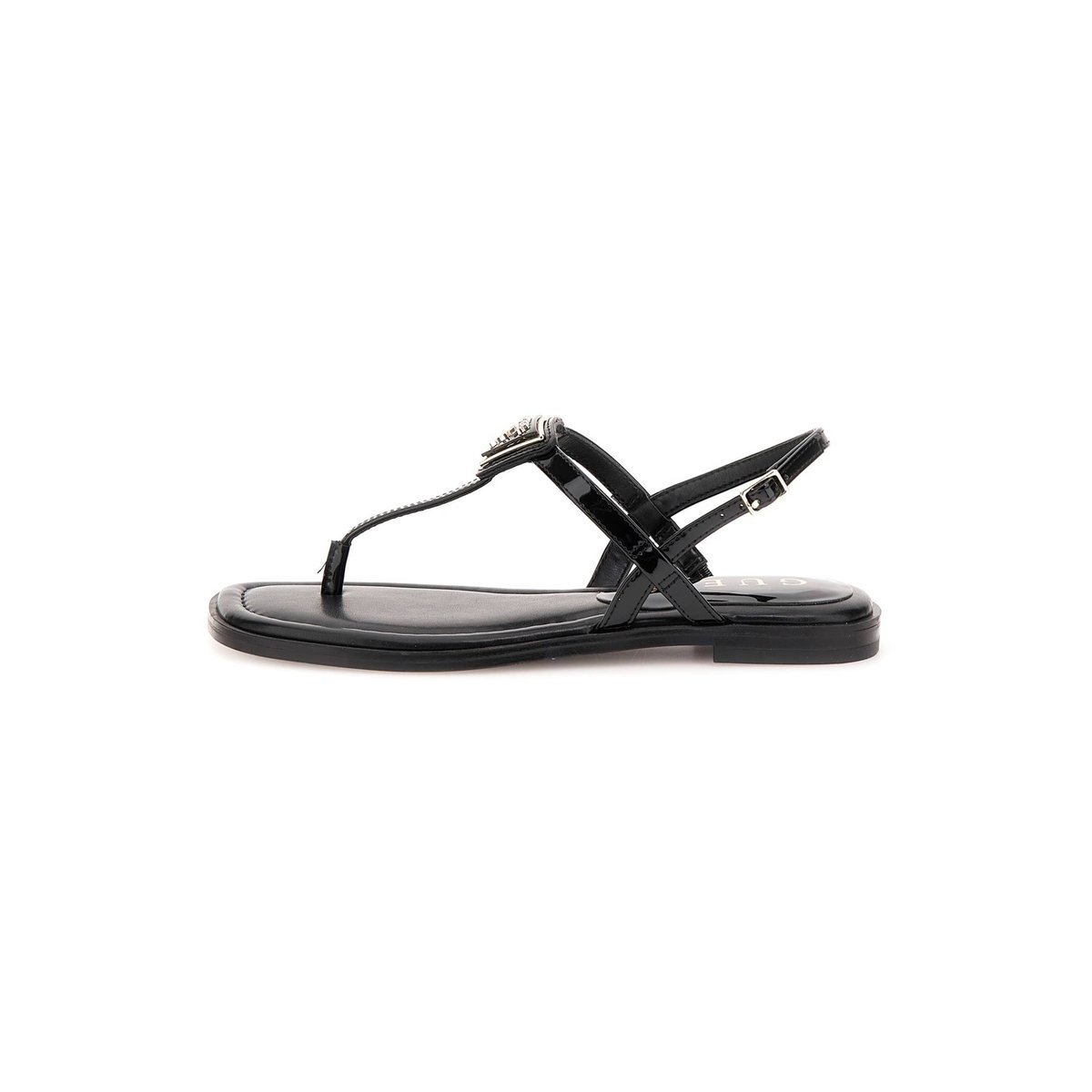 Nu-Pieds Rainey Vernis noir, GUESS