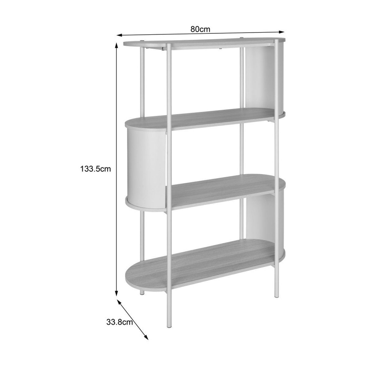 Etagère en bois et métal H133,5cm- PACO beige, DRAWER