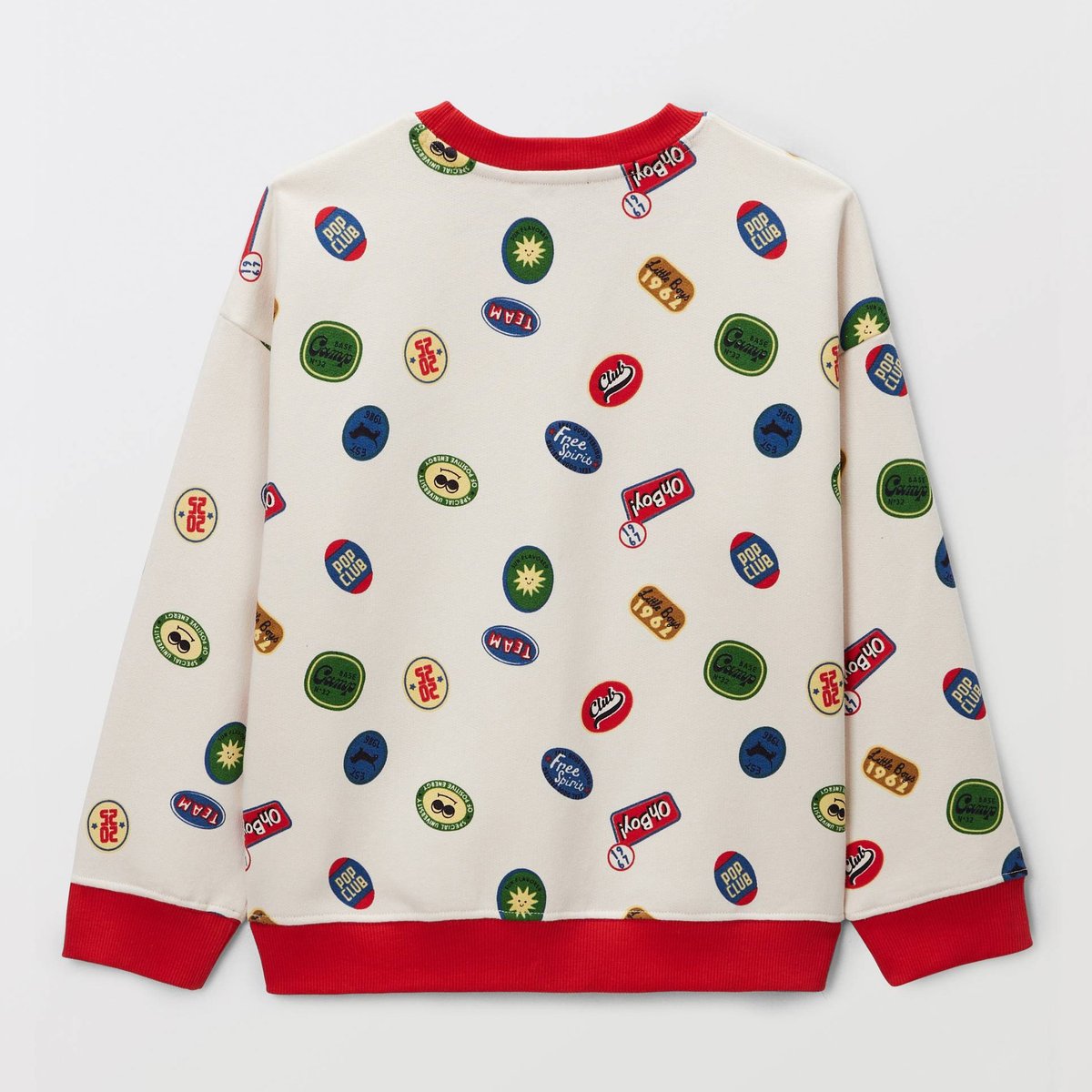 Sweat imprimé en coton BIO GOTS naturel, MONOPRIX