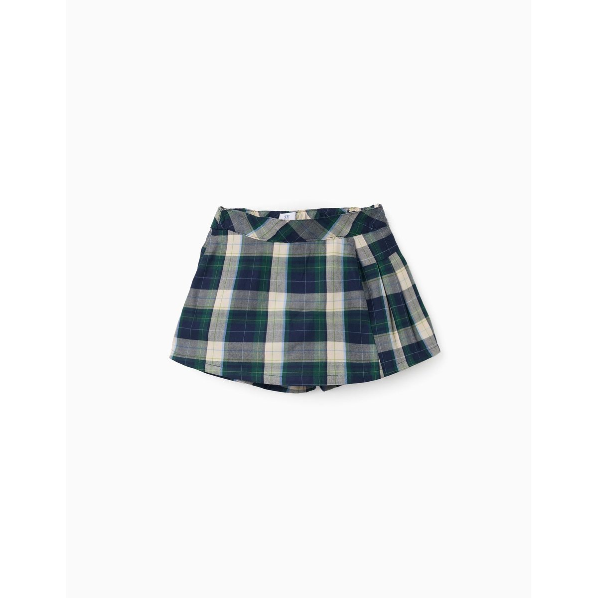 Jupe-short en coton à carreaux B&S bleu foncé, ZIPPY