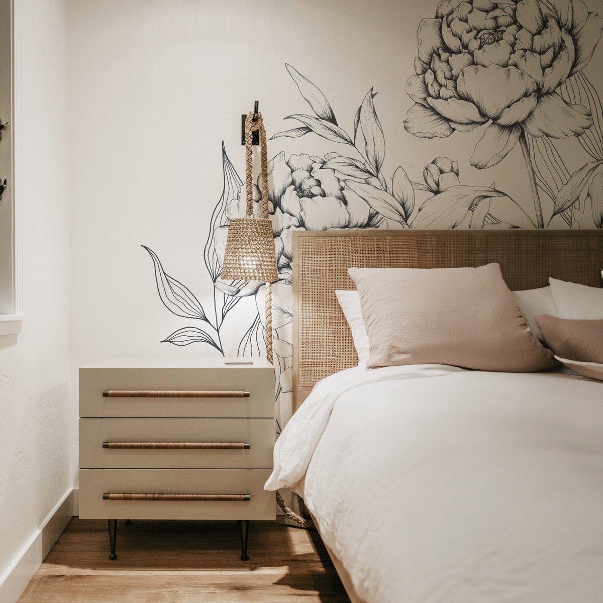 Papier Peint Panoramique Caresse de Pivoines, Noir 375 x 250cm noir, ACTE DECO