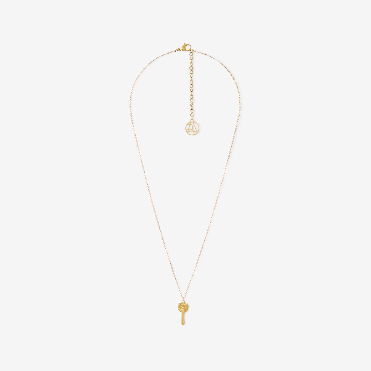 Collier pochon pendentif clé acier inoxydable doré, BALABOOSTE
